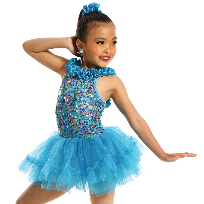 Toddler Kids Modern Jazz Dance Outfit Girls Sequins Ballet Dance Dress Costume 