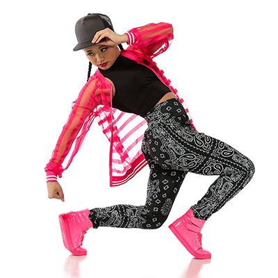 Alexandra Collection Youth Athletic Hip-Hop Chain Dance Leggings Black X-Small 